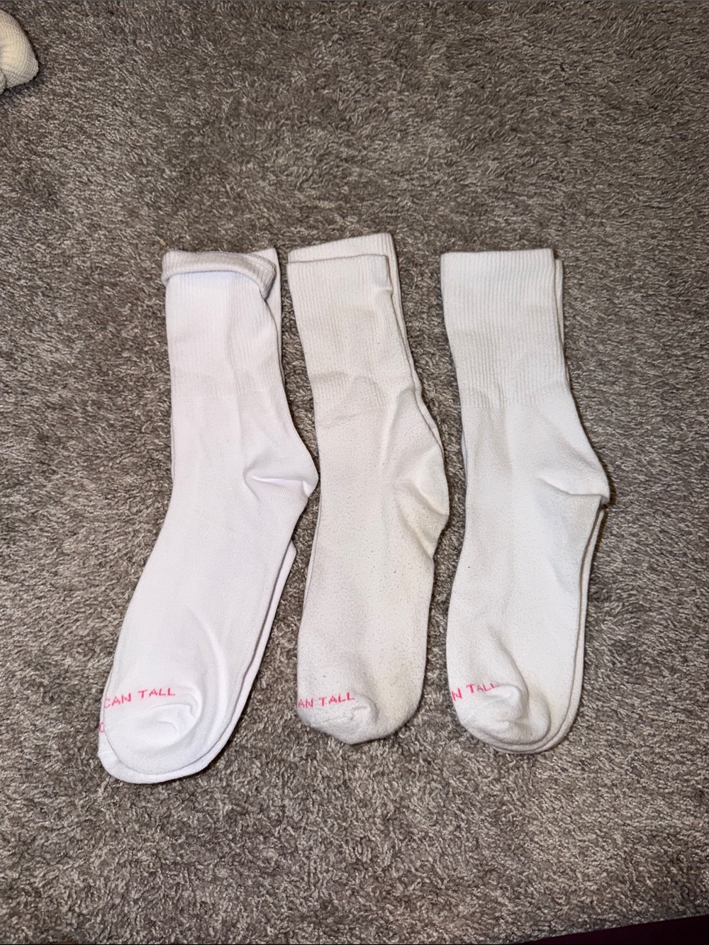 American Tall White Crew Socks - Pack of 3